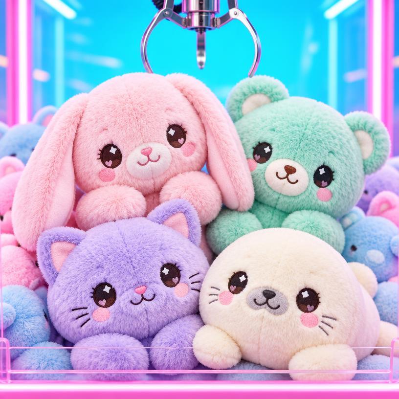 A pile of pastel kawaii plush stuffed animals